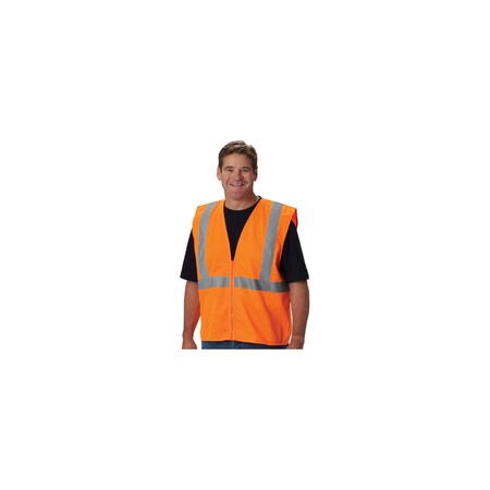 Pip CLASS 2 SOLID VEST NO POCKETZIPPER CLOSURE, 2IN. TAPE, OR, PK 50 302-WCENGZOR-XL